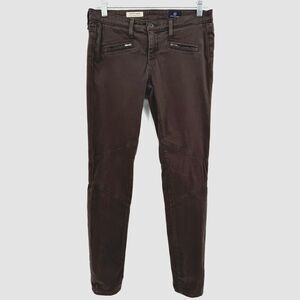 AG ADRIANO GOLDSCHMIED The Moto Zipper Legging Brown Skinny Pants Size 27